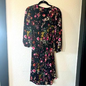 Spring floral dress with tie waist